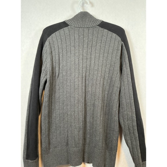 Calvin Klein Jeans Mens Gray Ribbed Quarter Zip Pullover Sweater Large - Picture 4 of 7